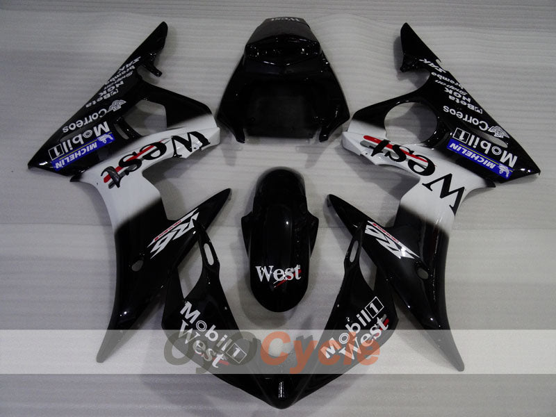 Verkleidungssatz für Einspritzermodelle der YZF-R6 03-04 - Weiß, Schwarz - West #OYO87905832