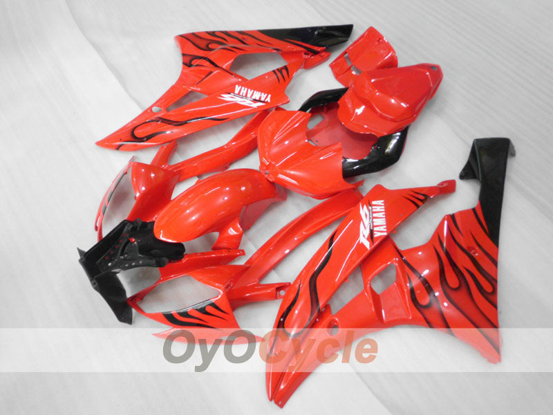 Verkleidungssatz für Kraftstoffeinspritzung für 06-07 YZF-R6 - Rot, Schwarz - Flame #OYO87905878