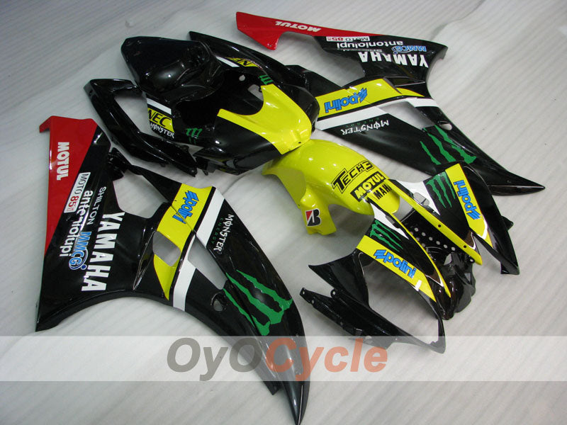 Verkleidungssatz für Kraftstoffeinspritzung für 06-07 YZF-R6 - Rot, Gelb, Schwarz - Monster #OYO87905879 Hauptbild