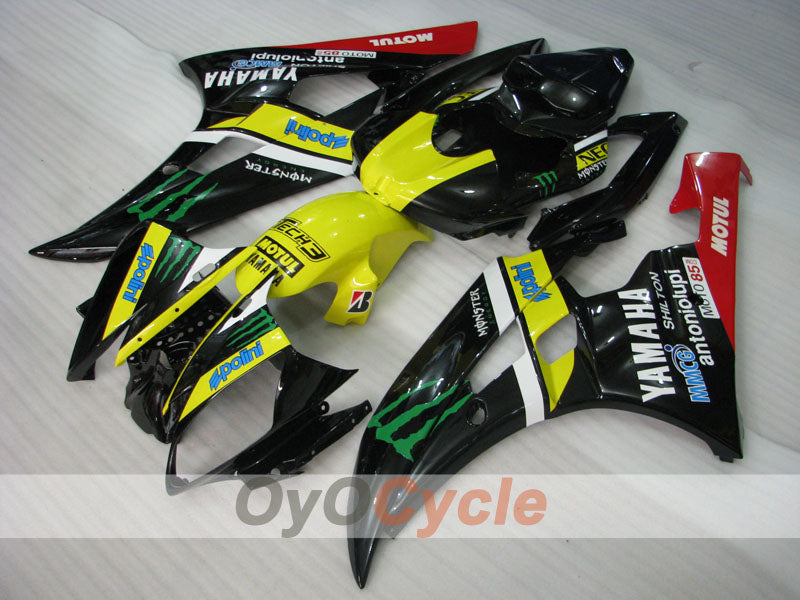 Verkleidungssatz für Kraftstoffeinspritzung für 06-07 YZF-R6 - Rot, Gelb, Schwarz - Monster #OYO87905879