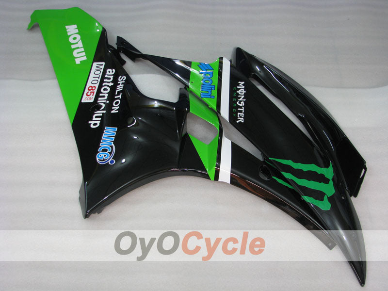 Verkleidungssatz für Einspritzmodelle 06-07 YZF-R6 - Grün, Schwarz - Monster #OYO87905881