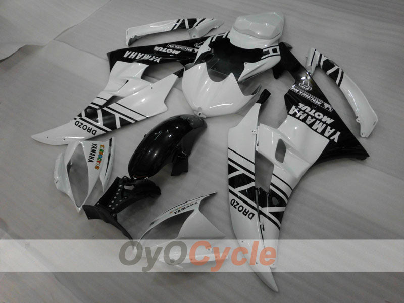 Verkleidungssatz für Einspritzmodelle 06-07 YZF-R6 - Weiß, Schwarz - MOTUL #OYO87905883