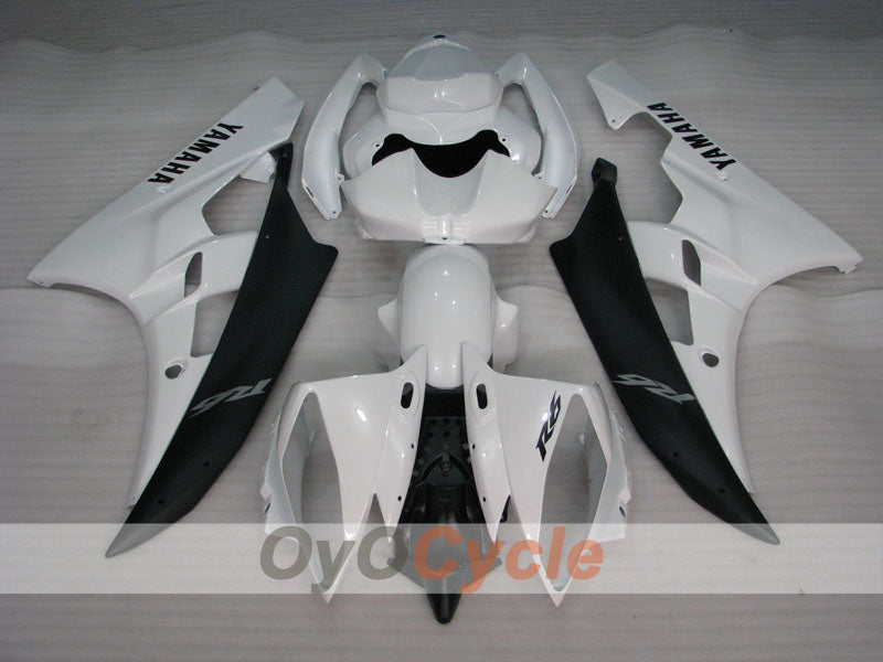 Verkleidungssatz für Einspritzmodelle 06-07 YZF-R6 - Weiß, Schwarz - Werksdesign #OYO87905885