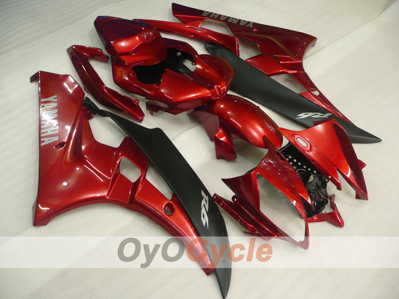 Verkleidungssatz für Einspritzmodelle 06-07 YZF-R6 - Rot, Schwarz - Werksdesign #OYO87905886
