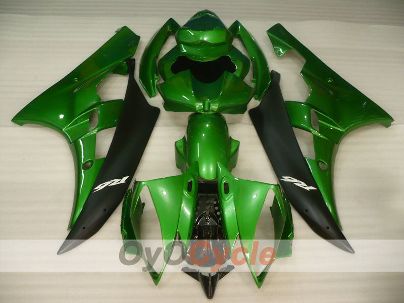 Verkleidungssatz für Einspritzmodelle 06-07 YZF-R6 - Grün, Schwarz - Werksdesign #OYO87905887