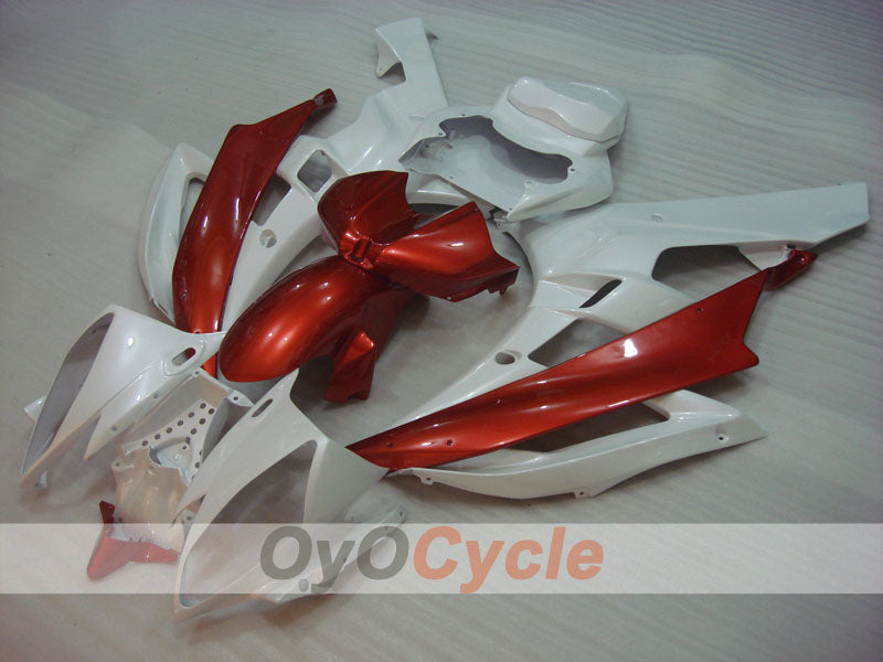 Verkleidungssatz für Einspritzmodelle 06-07 YZF-R6 - Rot, Weiß - Werksdesign #OYO87905889