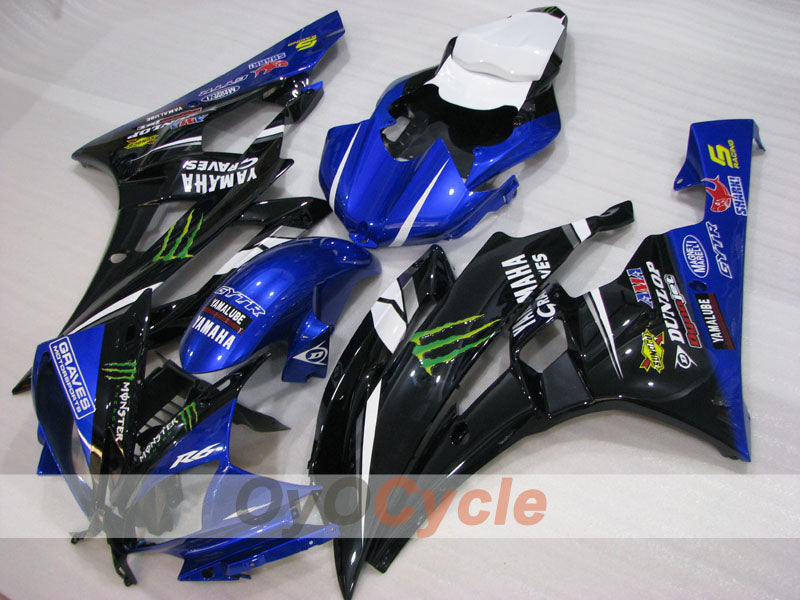Verkleidungssatz für Einspritzmodelle, passend für YZF-R6 06-07 - Blau, Schwarz - Monster #OYO87905898