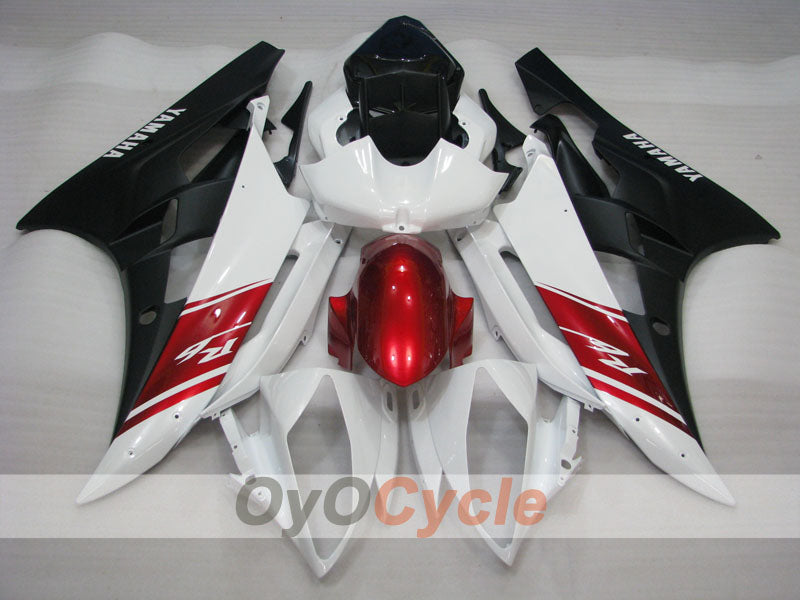 Verkleidungssatz für Einspritzmodelle 06-07 YZF-R6 - Rot, Weiß, Schwarz, Matt - Werksdesign #OYO87905891