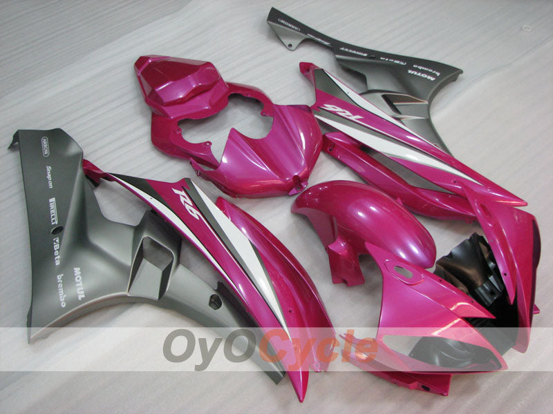 Verkleidungssatz für Einspritzmodelle, passend für YZF-R6 06-07 - Grau, Pink - MOTUL #OYO87905901