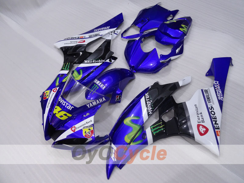 Spritzguss-Verkleidungssatz für 06-07 YZF-R6 - Blau, Weiß, Schwarz - Monster #OYO87905905
