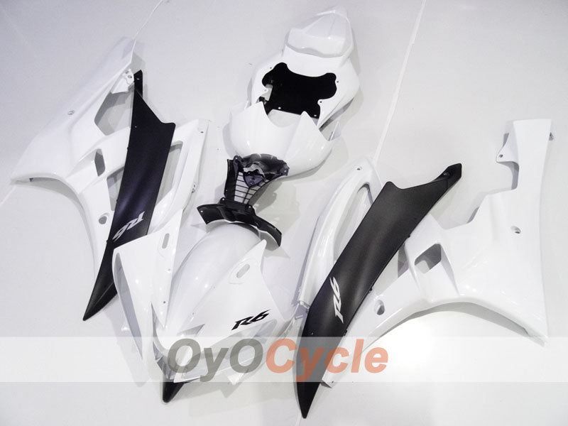 Spritzguss-Verkleidungssatz für 06-07 YZF-R6 - Weiß, Schwarz - Werksstil #OYO87905911