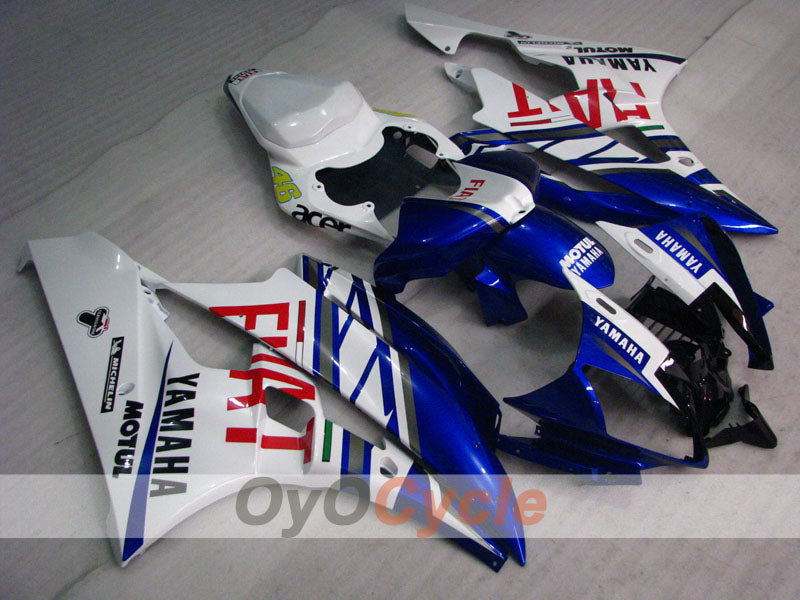 Spritzguss-Verkleidungssatz für 06-07 YZF-R6 - Blau, Weiß - FIAT, MOTUL #OYO87905915