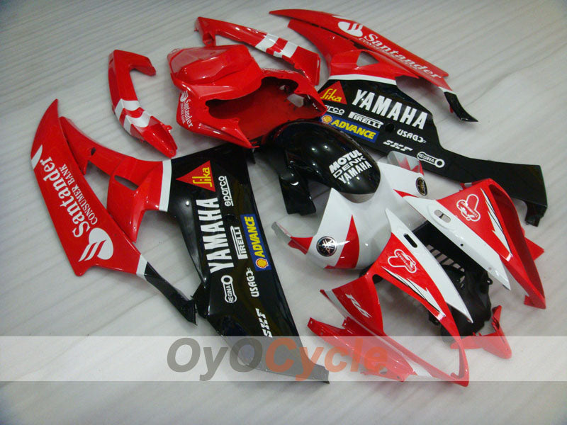 Verkleidungssatz im Spritzgussverfahren für YZF-R6 06-07 - Rot, Schwarz - Santander #OYO87905925