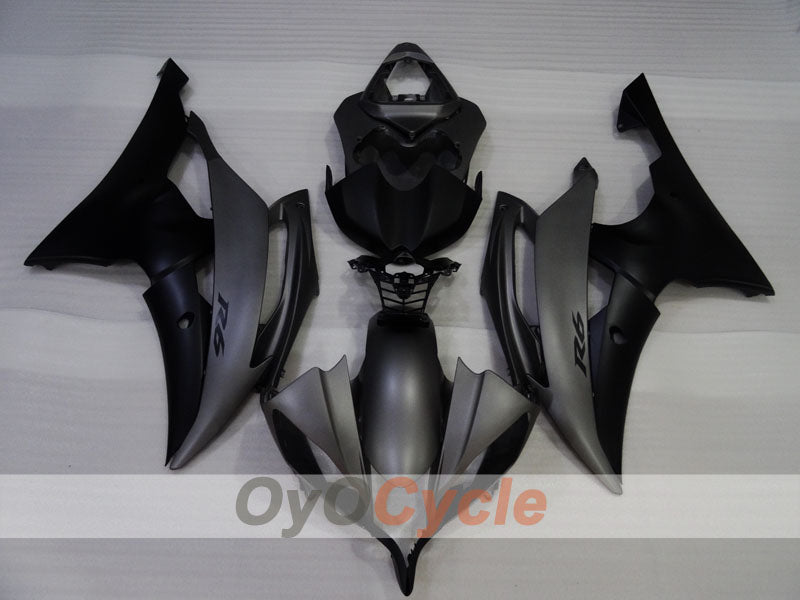 Verkleidungssatz im Spritzgussverfahren für YZF-R6 08-16 - Schwarz, Grau, Matt - Werksdesign #OYO87905927