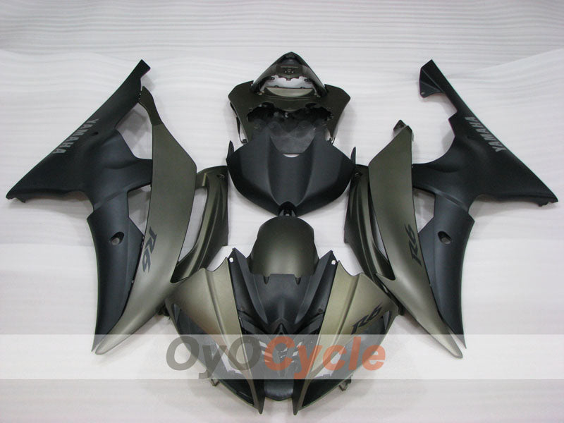 Verkleidungssatz für Einspritzer für 08-16 YZF-R6 - Schwarz, Grau - Werksstil #OYO87905935