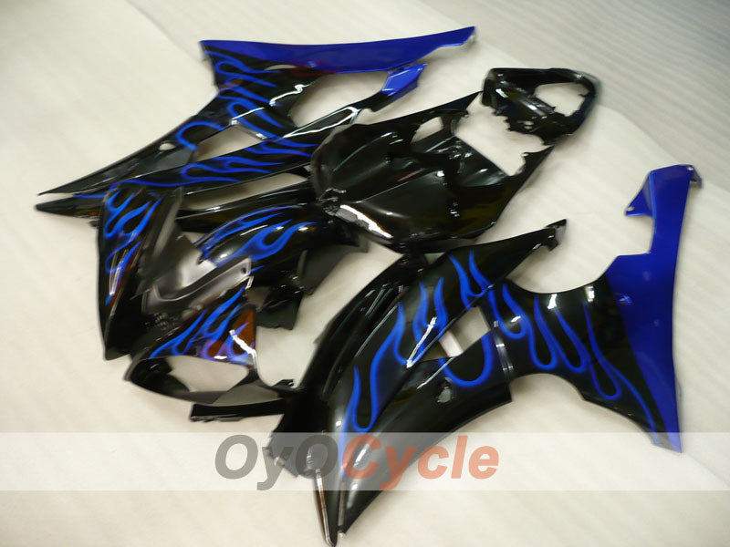Einspritz-Verkleidungssatz für YZF-R6 08-16 - Blau, Schwarz - Flamme #OYO87905942
