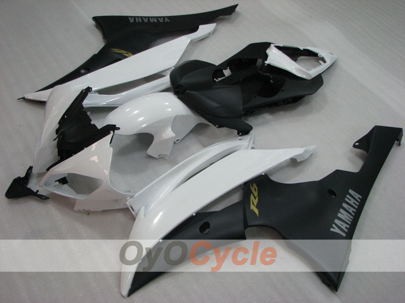 Einspritz-Verkleidungssatz für YZF-R6 08-16 - Weiß, Schwarz, Matt - Werksstil #OYO87905949