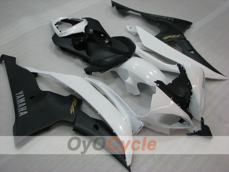 Einspritz-Verkleidungssatz für YZF-R6 08-16 - Weiß, Schwarz, Matt - Werksstil #OYO87905949