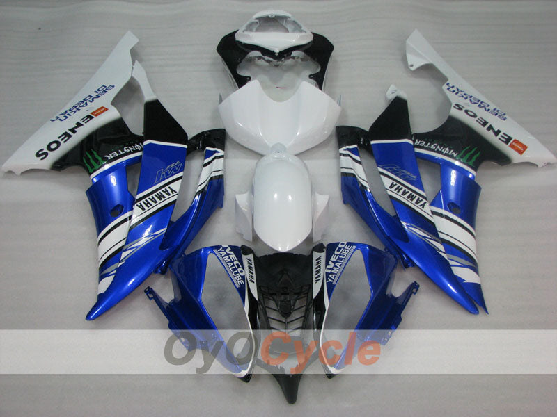Verkleidungssatz für Einspritzmodelle 08-16 YZF-R6 - Blau, Weiß, Schwarz - Monster #OYO87905956