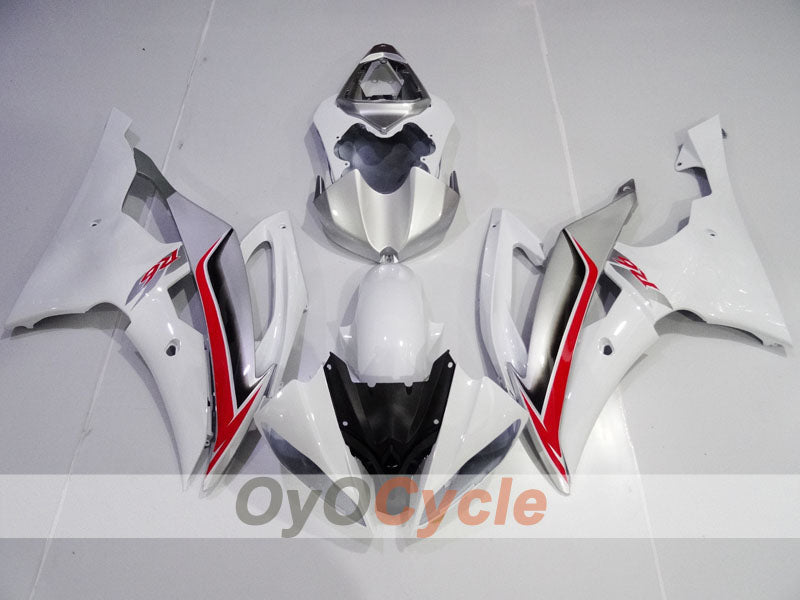 Verkleidungssatz für Einspritzmodelle 08-16 YZF-R6 - Weiß, Silber - Werksdesign #OYO87905959