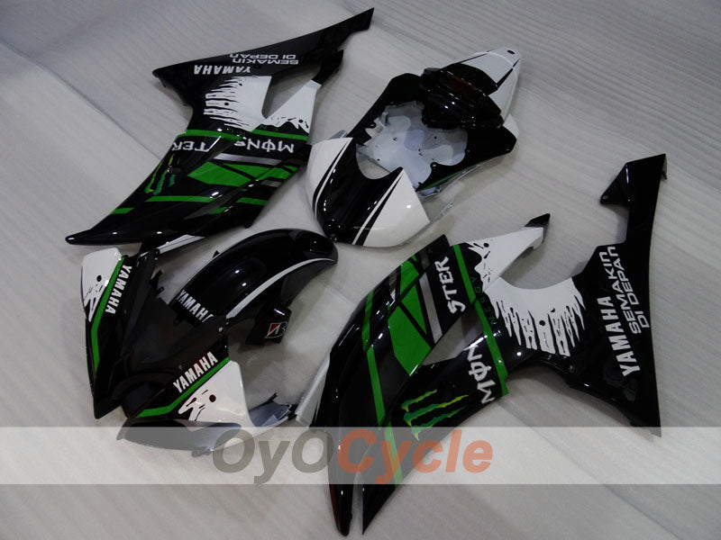 Verkleidungssatz für Einspritzmodelle 08-16 YZF-R6 - Grün, Weiß, Schwarz - Monster #OYO87905963