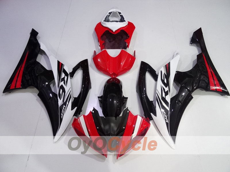 Verkleidungssatz für Einspritzmodelle 08-16 YZF-R6 - Rot, Weiß, Schwarz - Werksdesign #OYO87905964