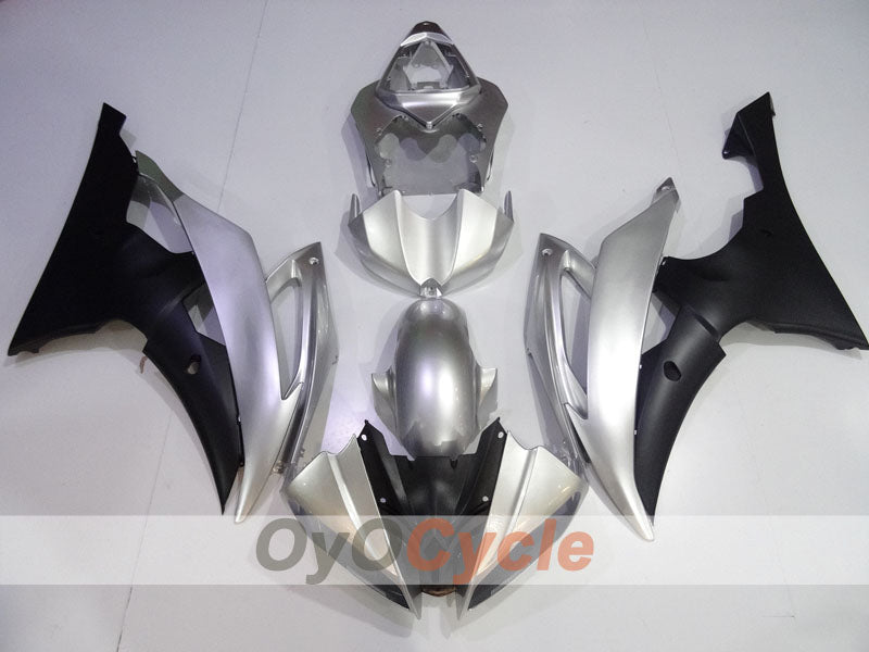 Verkleidungssatz für Einspritzmodelle 08-16 YZF-R6 - Schwarz, Silber - Werksdesign #OYO87905965