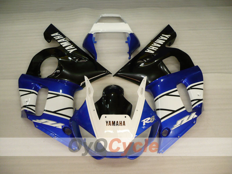 Einspritzverkleidungssatz für YZF-R6 98-02 - Blau, Weiß, Schwarz - Werksstil #OYO87905983