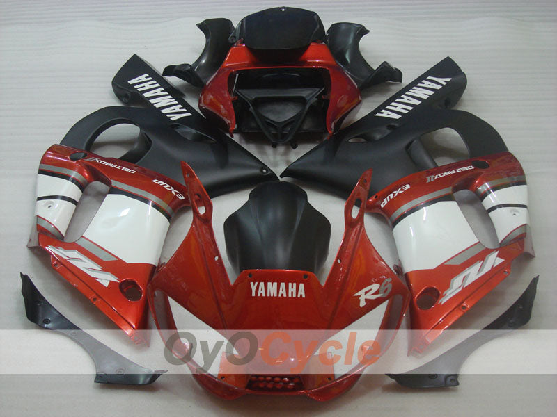 Einspritzverkleidungssatz für YZF-R6 98-02 - Rot, Weiß, Schwarz - Werksstil #OYO87905986
