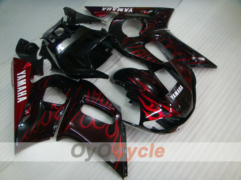 Einspritz-Verkleidungssatz für YZF-R6, Baujahr 98-02 - Rot, Schwarz - Flamme #OYO87905994 Hauptbild