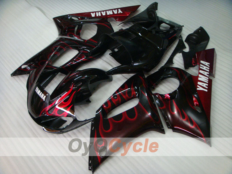 Einspritz-Verkleidungssatz für YZF-R6, Baujahr 98-02 - Rot, Schwarz - Flamme #OYO87905994 Zweitbild