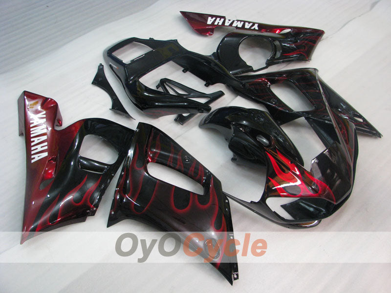 Einspritz-Verkleidungssatz für YZF-R6, Baujahr 98-02 - Rot, Schwarz - Flamme #OYO87905995 Hauptbild
