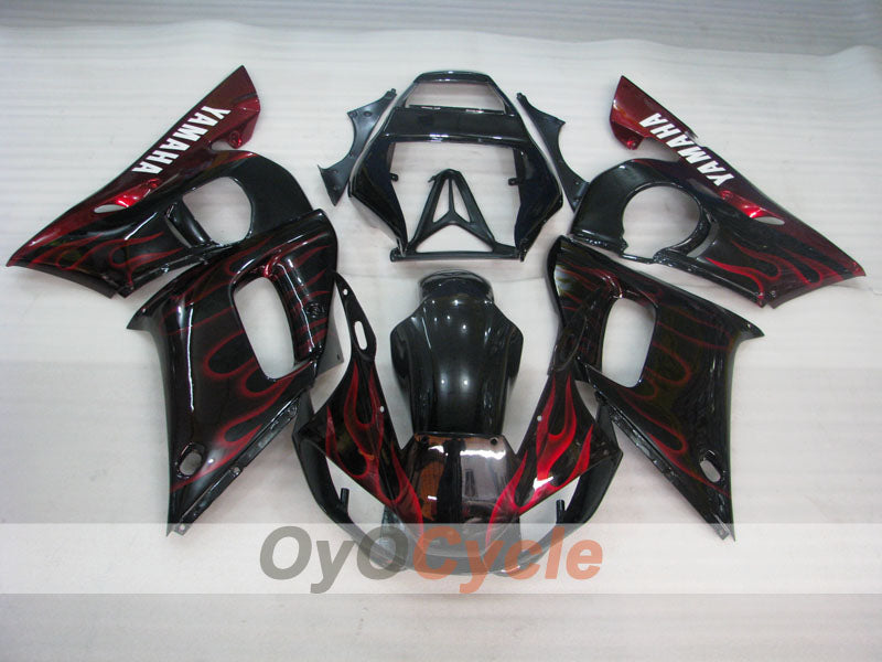 Einspritz-Verkleidungssatz für YZF-R6, Baujahr 98-02 - Rot, Schwarz - Flamme #OYO87905995 Zweitbild