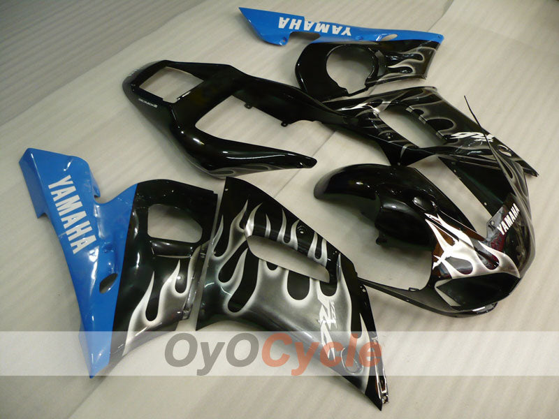 Einspritz-Verkleidungssatz für YZF-R6, Baujahr 98-02 - Blau, Schwarz - Flamme #OYO87905999 Hauptbild