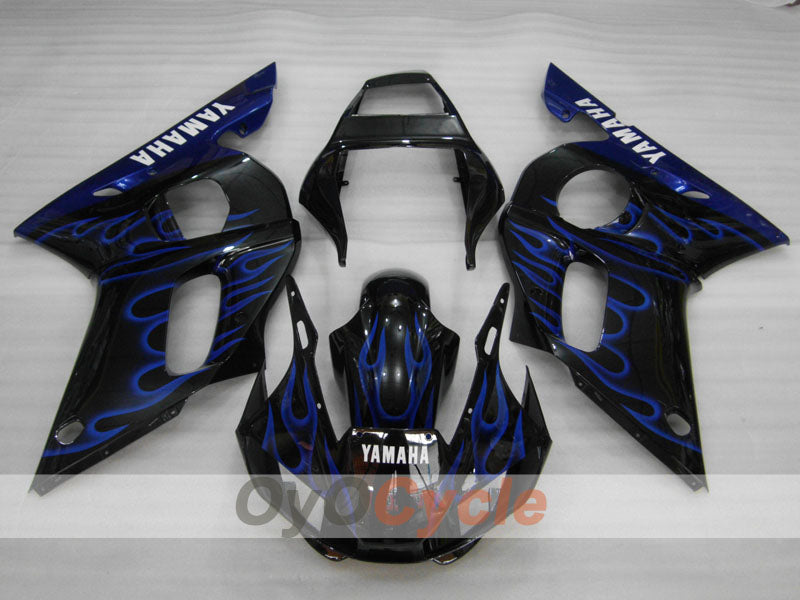 Verkleidungssatz für Einspritzung für YZF-R6 98-02 - Blau, Schwarz - Flamme #OYO87906008 Zweitbild
