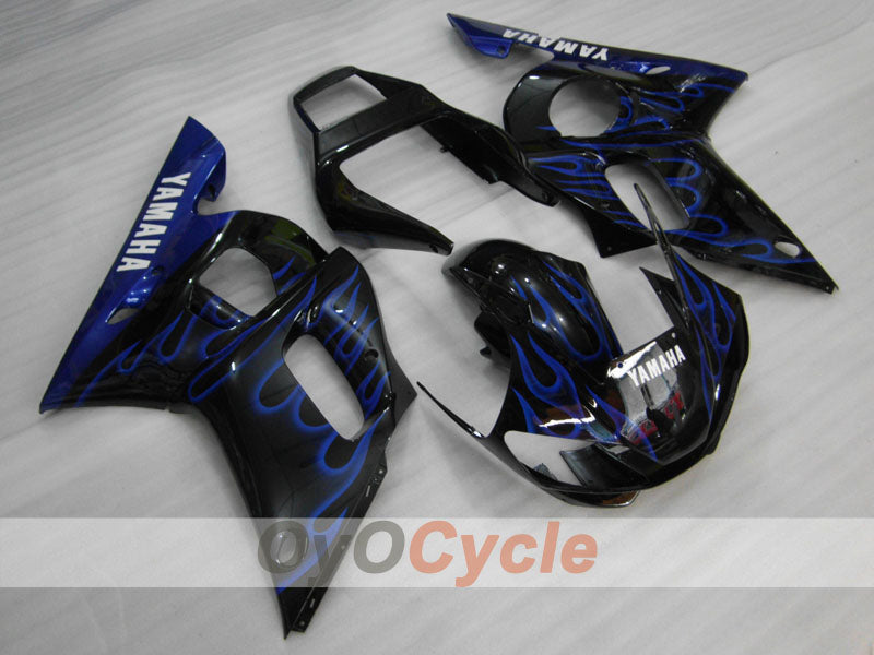 Verkleidungssatz für Einspritzung für YZF-R6 98-02 - Blau, Schwarz - Flamme #OYO87906008 Hauptbild