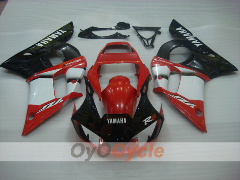 Verkleidungssatz für Einspritzung für YZF-R6 98-02 - Rot, Schwarz - Werksstil #OYO87906014