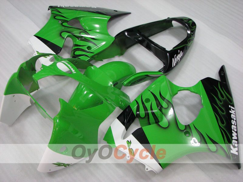 Einspritzverkleidungssatz für NINJA ZX-6R 00-02 - Grün, Schwarz - Werksstil #OYO87906023
