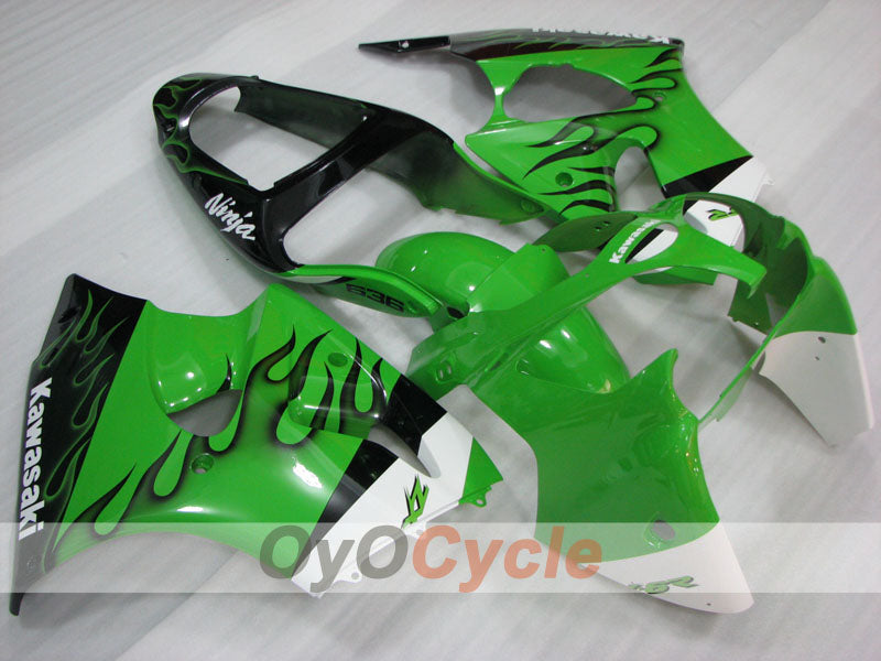 Einspritzverkleidungssatz für NINJA ZX-6R 00-02 - Grün, Schwarz - Werksstil #OYO87906023