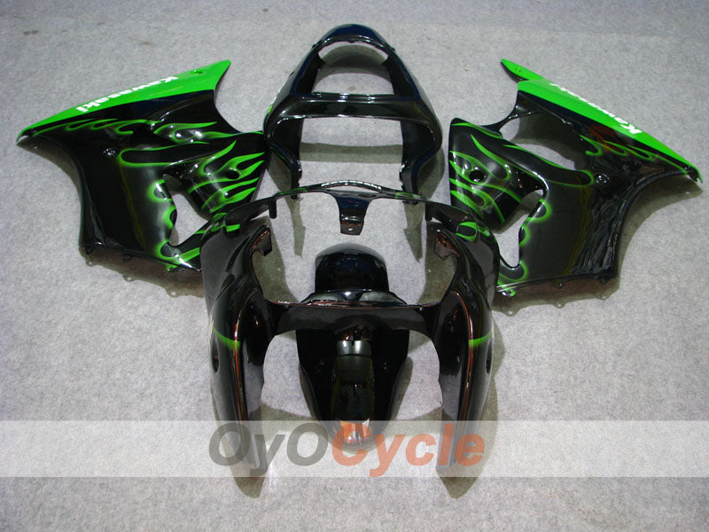 Einspritzverkleidungssatz für NINJA ZX-6R 00-02 - Grün, Schwarz - Flamme #OYO87906025 Zweitbild