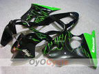 Einspritzverkleidungssatz für NINJA ZX-6R 00-02 - Grün, Schwarz - Flamme #OYO87906025