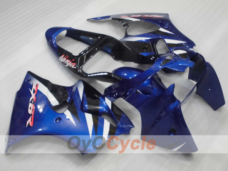 Einspritzverkleidungssatz für NINJA ZX-6R 00-02 - Blau, Weiß, Schwarz - Werksstil #OYO87906029 Hauptbild