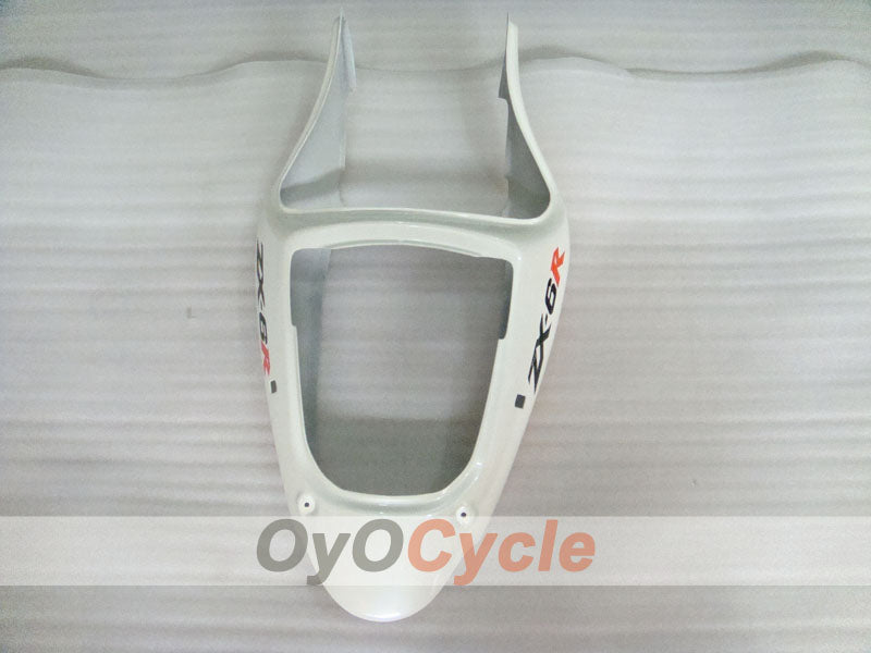 Einspritzverkleidungssatz für 00-02 NINJA ZX-6R - Orange, Weiß - Flammenmuster #OYO87906030