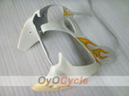 Einspritzverkleidungssatz für 00-02 NINJA ZX-6R - Orange, Weiß - Flammenmuster #OYO87906030