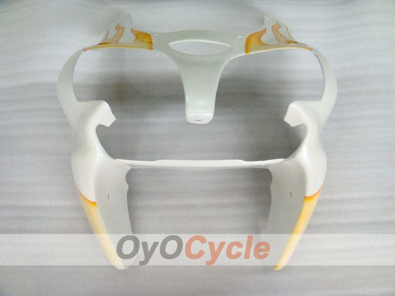 Einspritzverkleidungssatz für 00-02 NINJA ZX-6R - Orange, Weiß - Flammenmuster #OYO87906030
