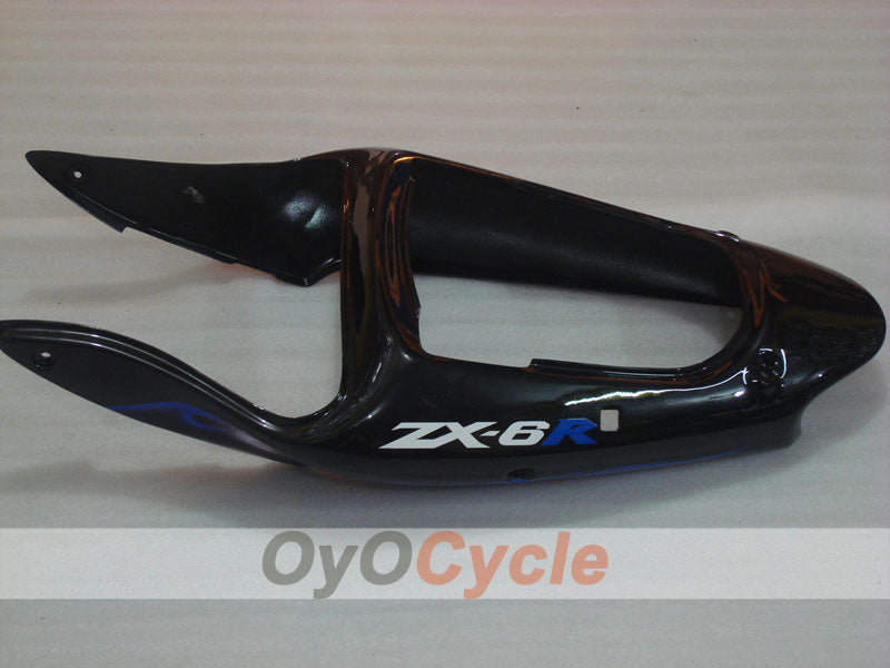 Einspritzverkleidungssatz für 00-02 NINJA ZX-6R - Blau, Schwarz - Flammenmuster #OYO87906033