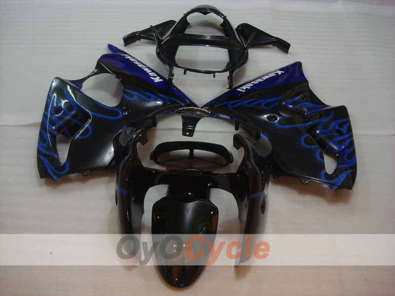 Einspritzverkleidungssatz für 00-02 NINJA ZX-6R - Blau, Schwarz - Flammenmuster #OYO87906033 Zweitbild