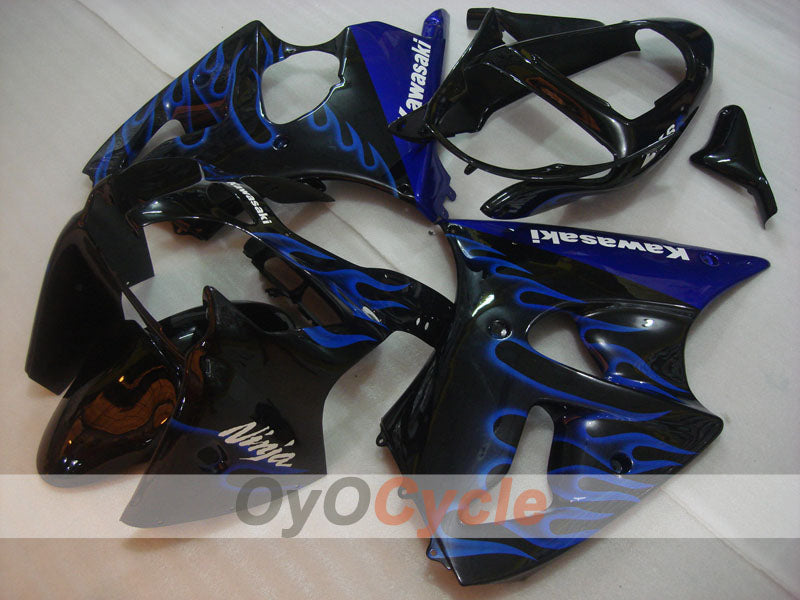 Einspritzverkleidungssatz für 00-02 NINJA ZX-6R - Blau, Schwarz - Flammenmuster #OYO87906033