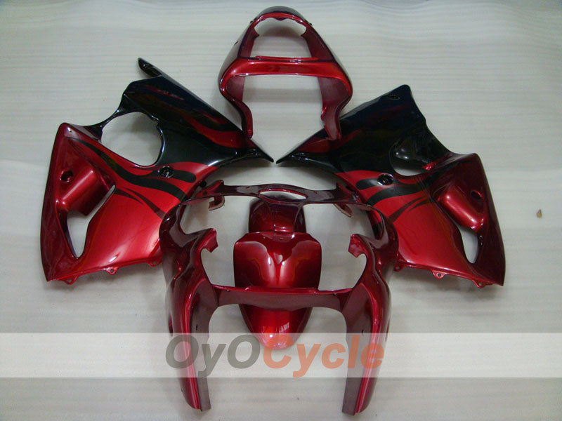 Einspritzverkleidungssatz für 00-02 NINJA ZX-6R - Rot, Schwarz - Flammenmuster #OYO87906035