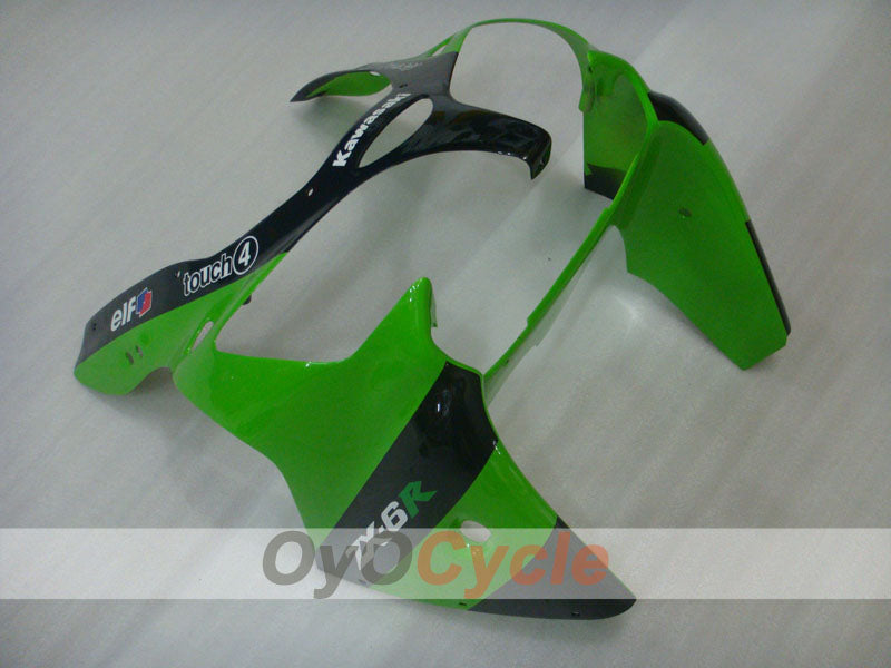 Einspritzverkleidungssatz für 00-02 NINJA ZX-6R - Grün, Schwarz - Monster #OYO87906036